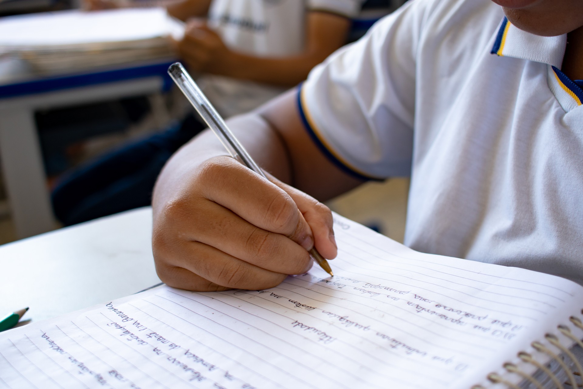 Student doing activity in the classroom.